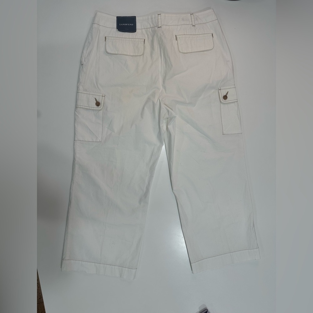 Lands End White Cargo Pants